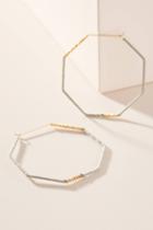 Anthropologie Octagonal Hoop Earrings