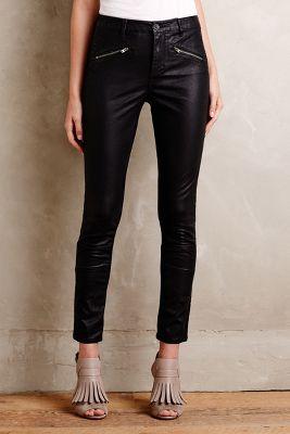 Pilcro Vegan Leather Moto Pants Black