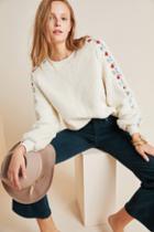 Maeve Hollie Embroidered Sherpa Pullover