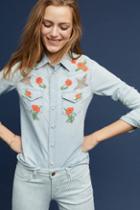 Mother Mother Embroidered Rose Buttondown