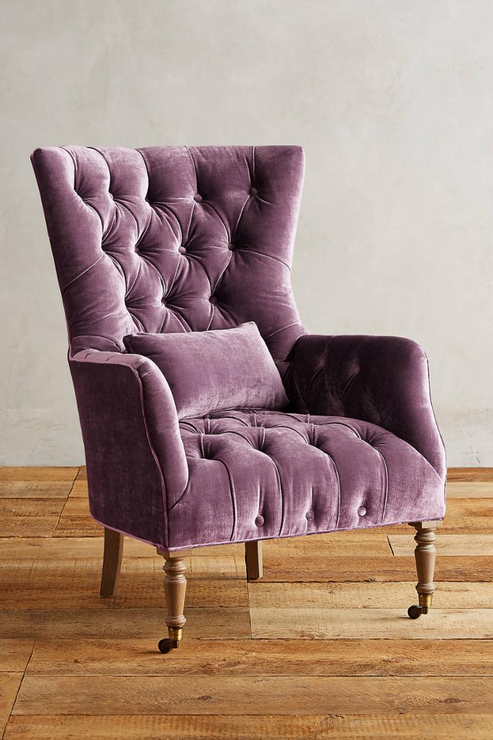 Anthropologie Slub Velvet Julienne Chair