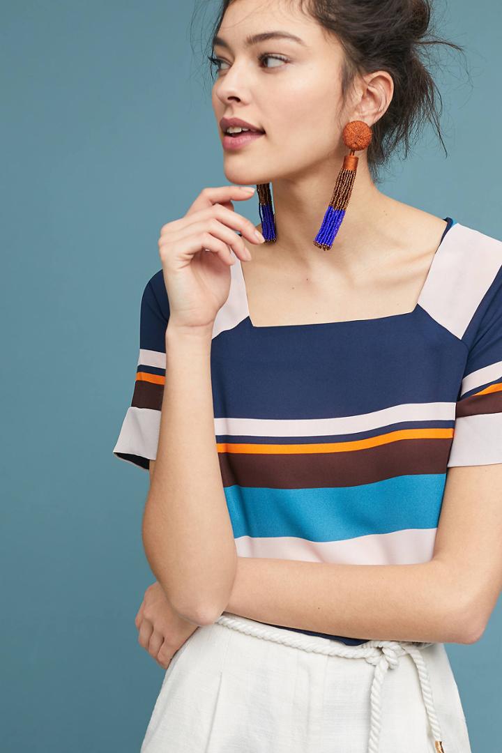 Maeve Graphic Striped Top