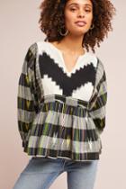 Norblack Norwhite Mixed Ikat Top