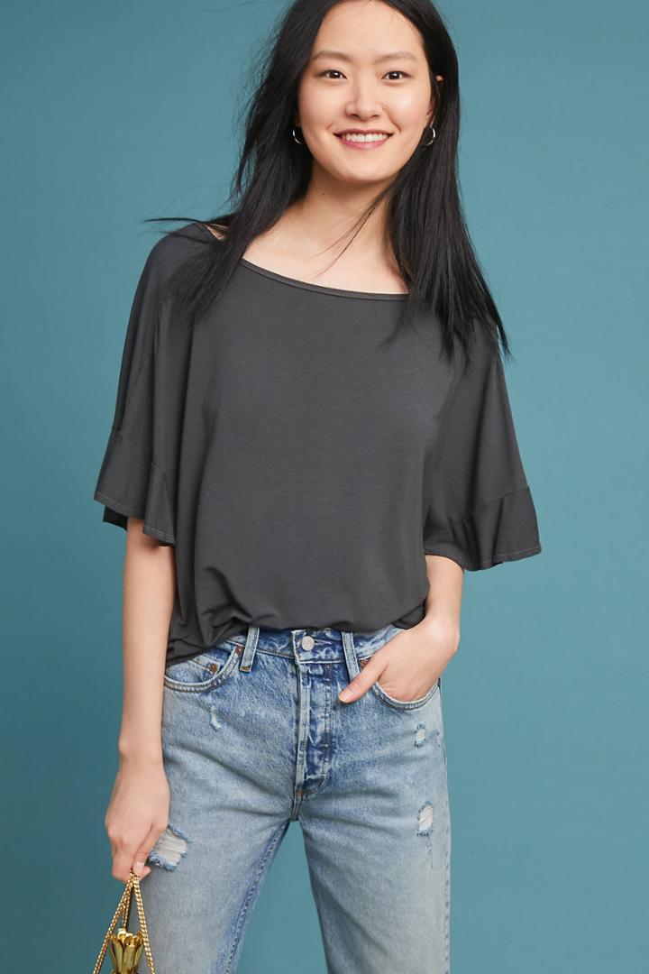 Michael Stars Ruffle-sleeve Top