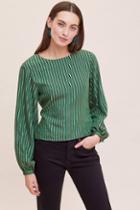 Miranda Dunn Metallic Striped Blouse