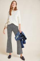 Essentials By Anthropologie The Essential Leopard Cropped Flare Trousers