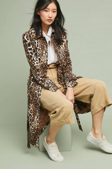 Helene Berman London X Anthropologie Leopard Trench Coat