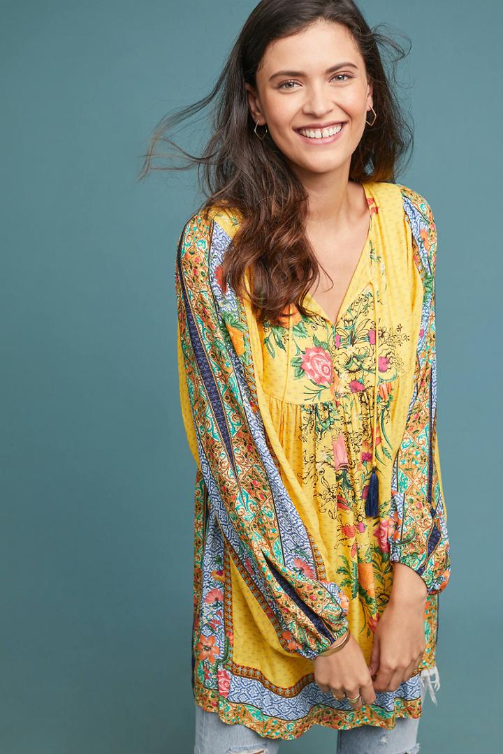 Farm Rio Lorena Patchwork Tunic Dress