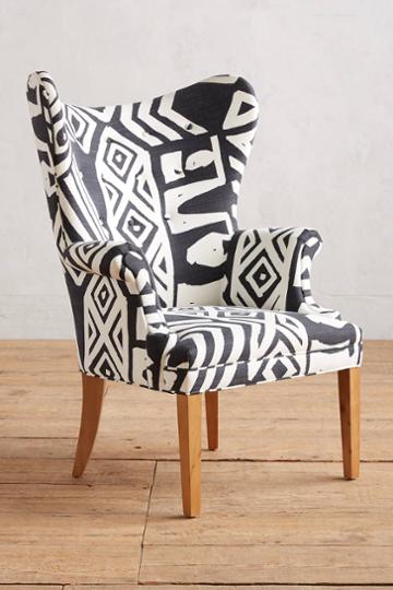 Whit Geo-printed Wingback Chair