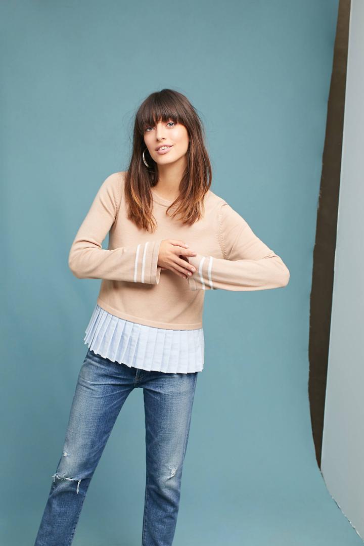Moth Boat Neck Peplum Pullover