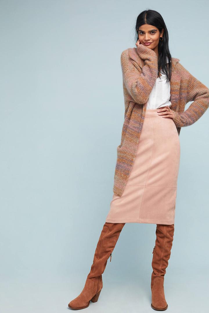 Akemi + Kin Faux Suede Midi Skirt
