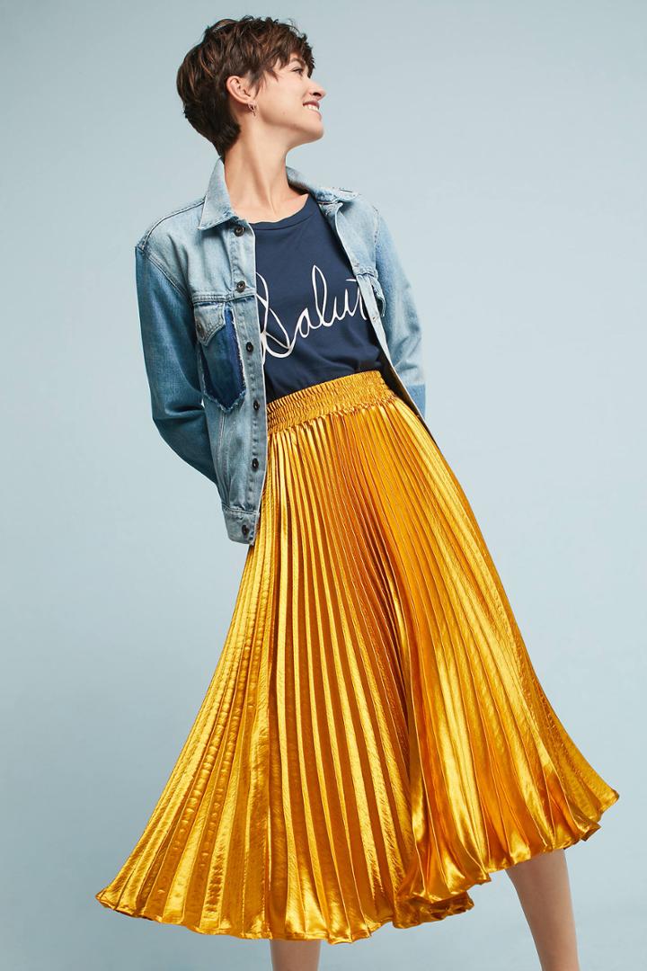Anthropologie Gemma Pleated Skirt