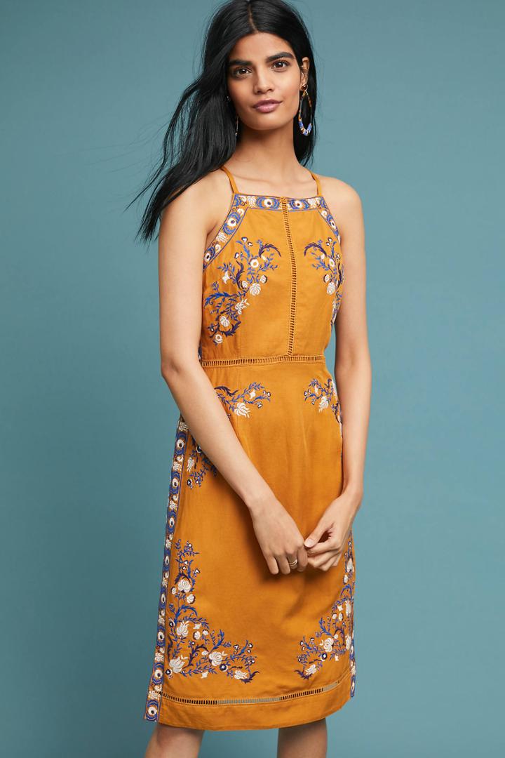 Akemi + Kin Cerulean Embroidered Shift Dress