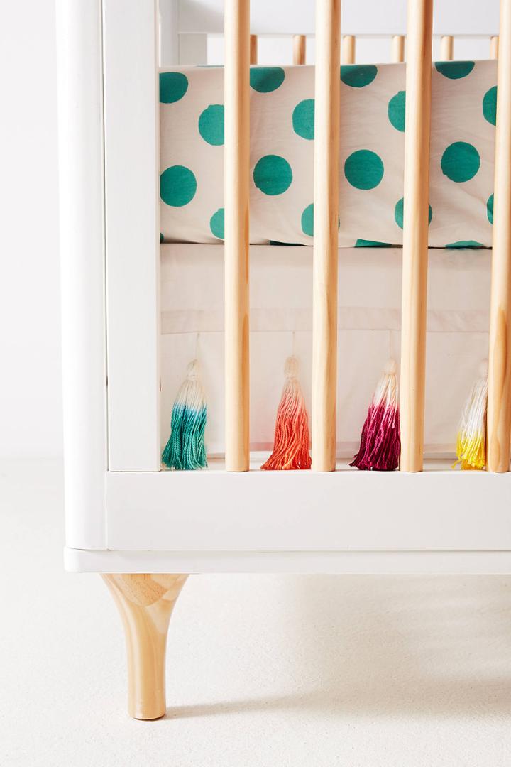 Anthropologie Dip-dyed Tassels Crib Skirt