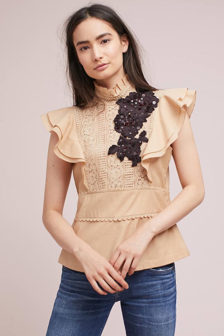 Atsu Applique Peplum Top