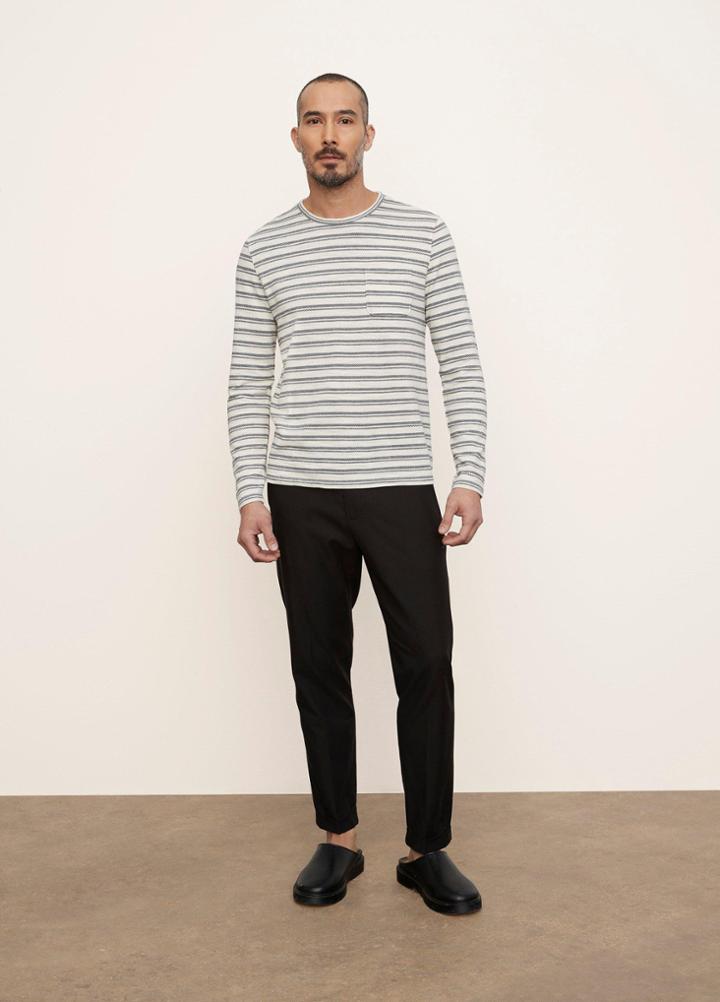 Vince Chevron Stripe Long Sleeve Crew Tee
