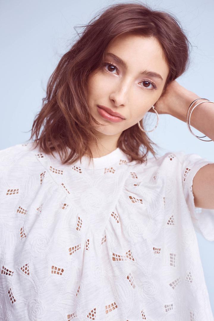 Akemi + Kin Eyelet Mock Neck Top