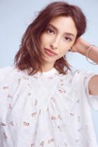 Akemi + Kin Eyelet Mock Neck Top