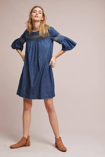 Current/elliott Current/elliot Embroidered Denim Tunic Dress