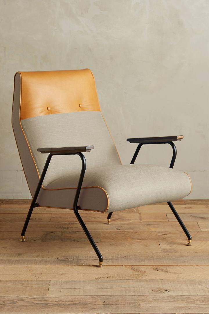 Anthropologie Linen Quentin Chair