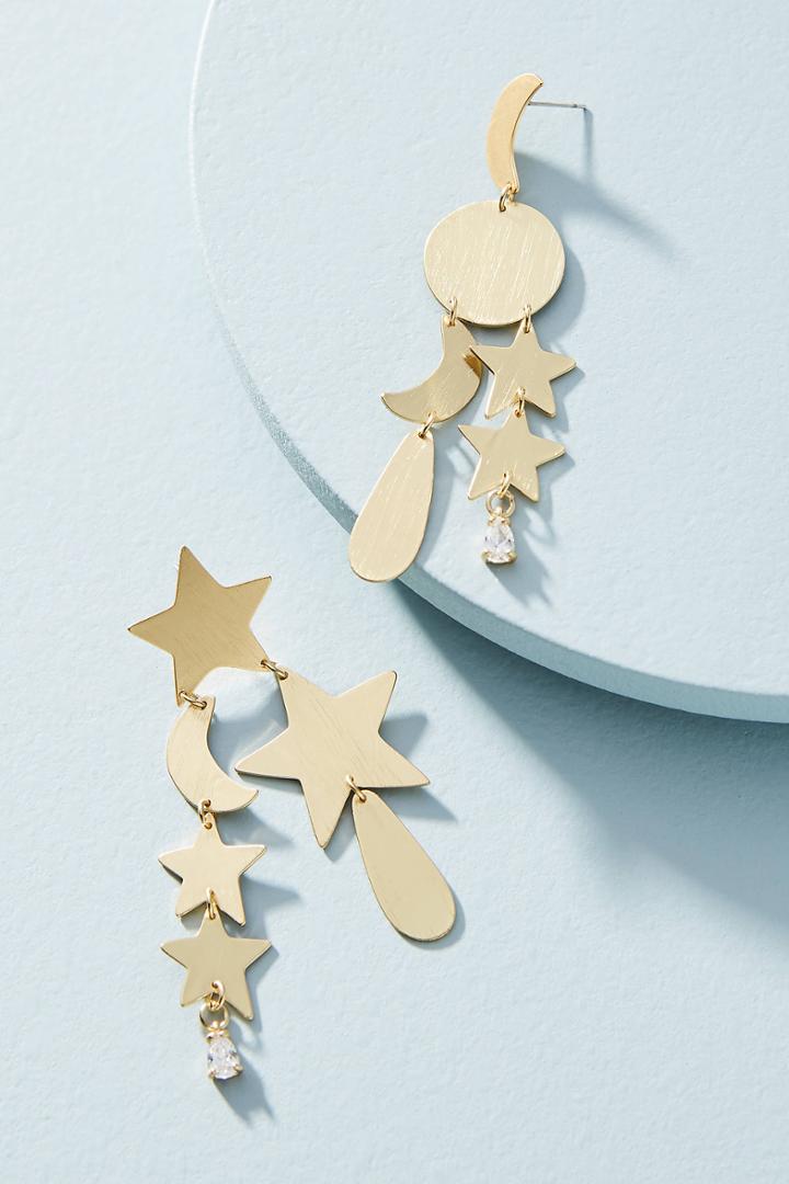 Anthropologie Starry Night Asymmetrical Drop Earrings