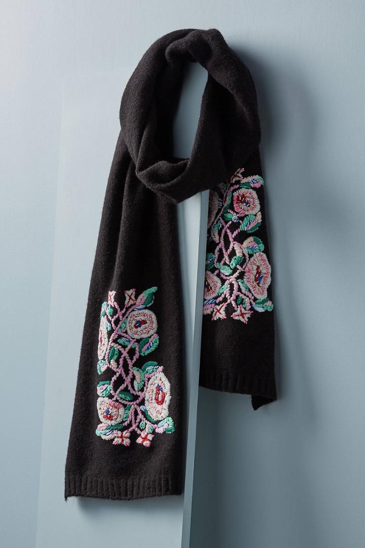 Danielle Kroll X Anthropologie Twisted Vines Wool Scarf