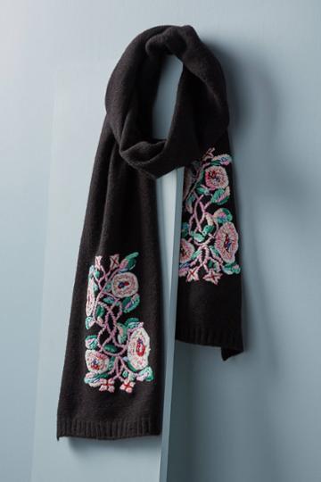 Danielle Kroll X Anthropologie Twisted Vines Wool Scarf