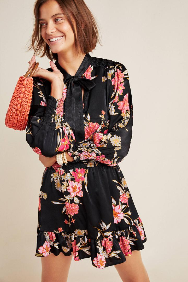 Misa Iyana Tie-neck Mini Dress