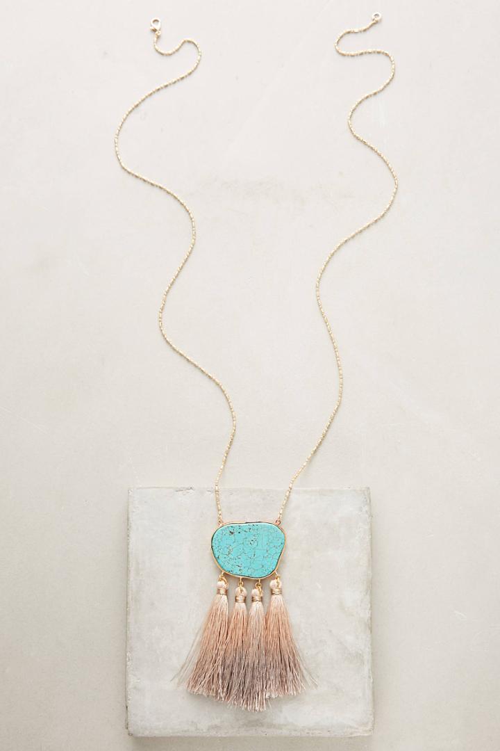 Anthropologie Ombre Tassel Pendant Necklace