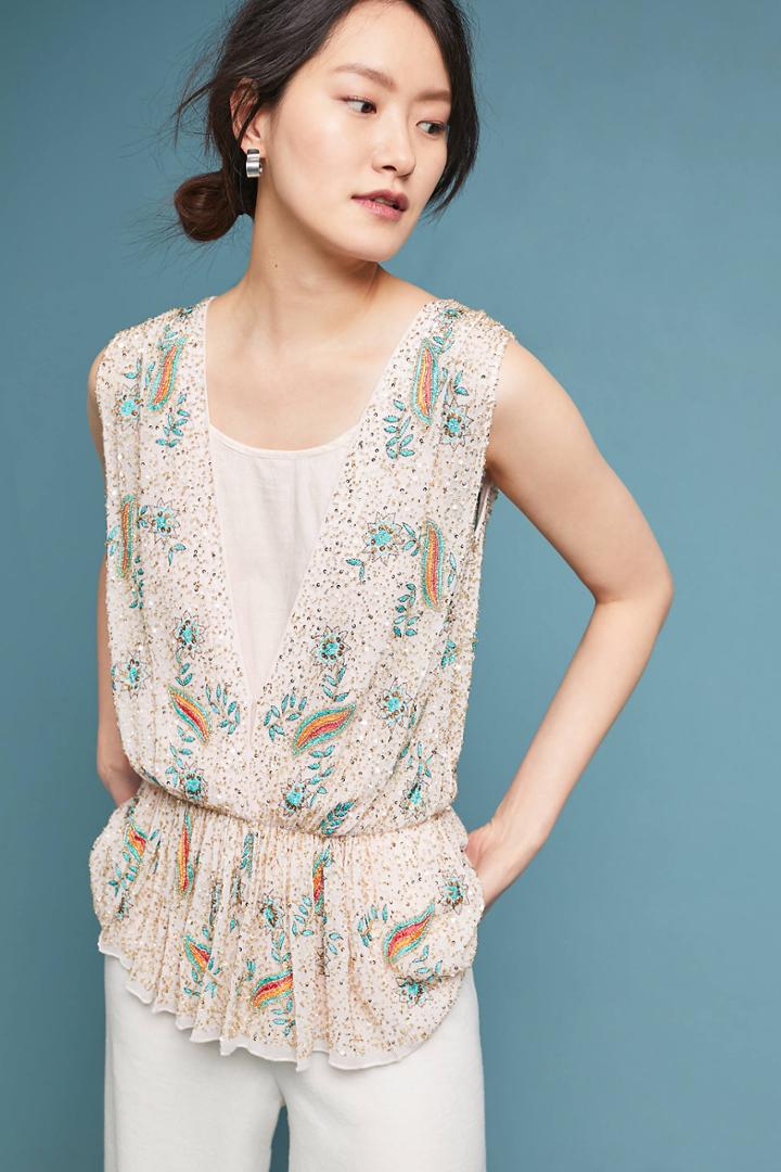 Antik Batik Beaded Deep-v Shell