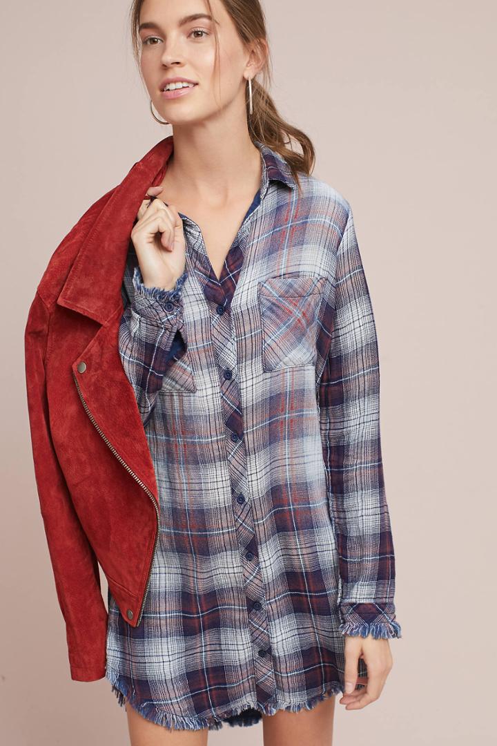 Cloth & Stone Raw-edge Shirtdress
