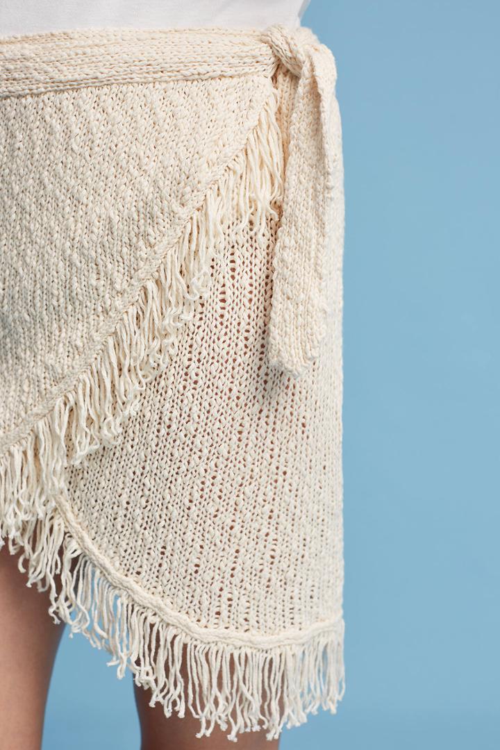 Callahan Fringed Wrap Mini Skirt