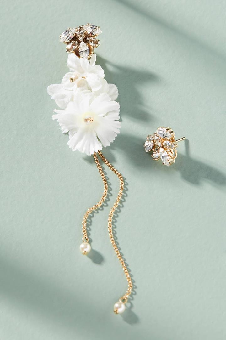 Anton Heunis Blooming Willow Aysmmetrical Drop Earrings