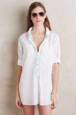 Subtle Luxury Embroidered Button-front Tunic