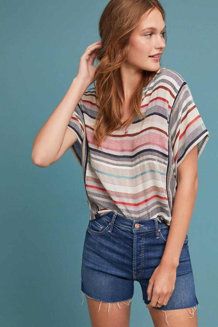 Mother The Saint High-rise Denim Shorts