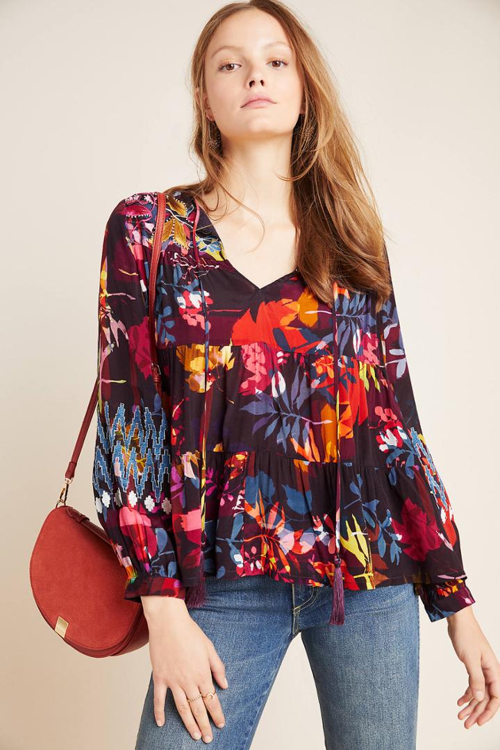 Vineet Bahl Amber Tiered Peasant Blouse