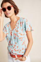 Maeve Lana Flutter-sleeved Blouse