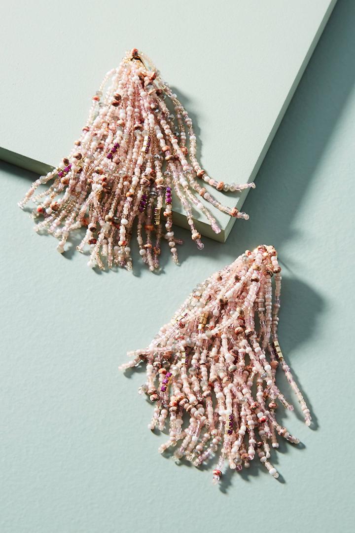 Anthropologie Beaded Firework Drop Earrings