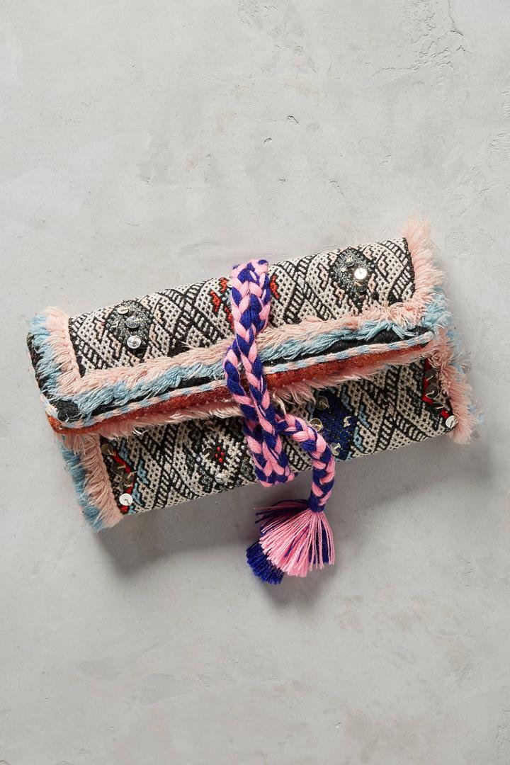 Anthropologie Vintage Geometric Kilim Clutch