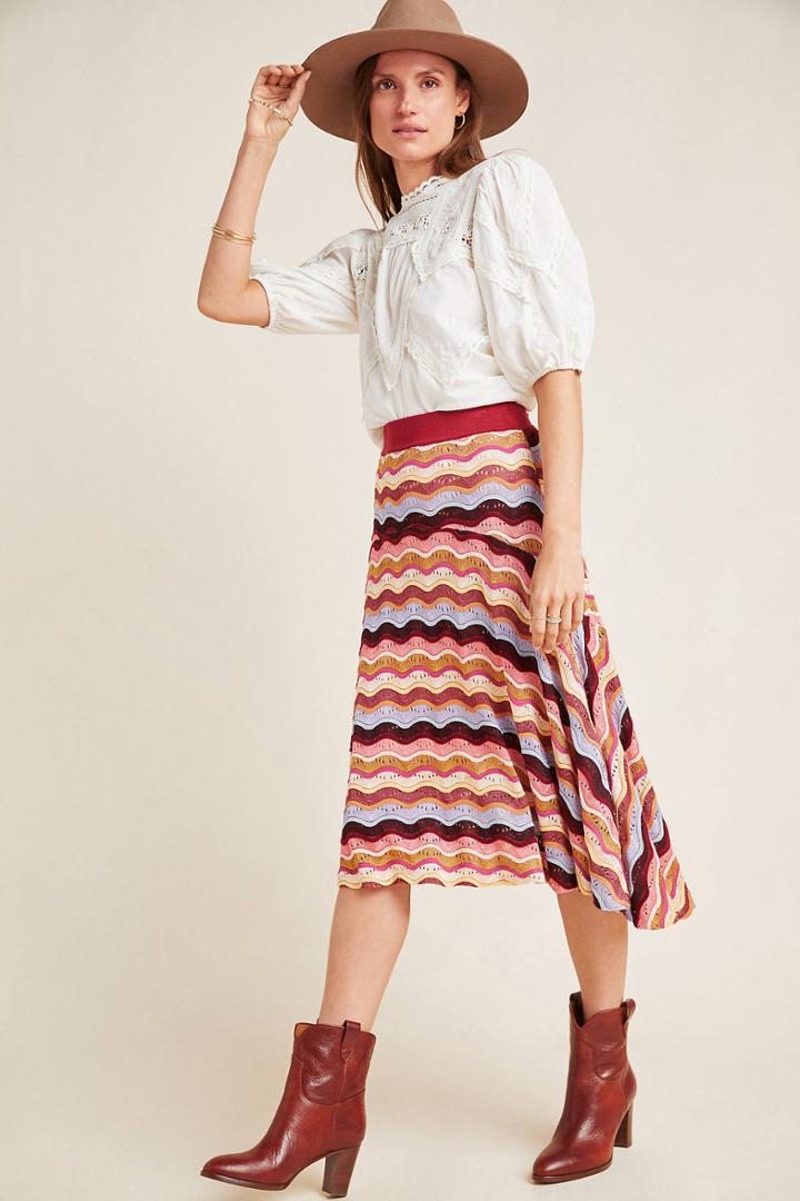 Cecilia Prado Striped High-low Skirt