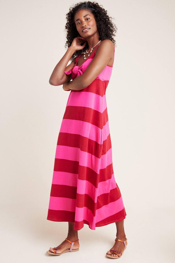 Mds Stripes Teagan Striped Midi Dress