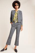 Diane Von Furstenberg Plaid Cropped Flare Trousers