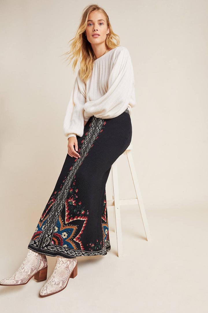 Farm Rio Mixed-print Maxi Skirt