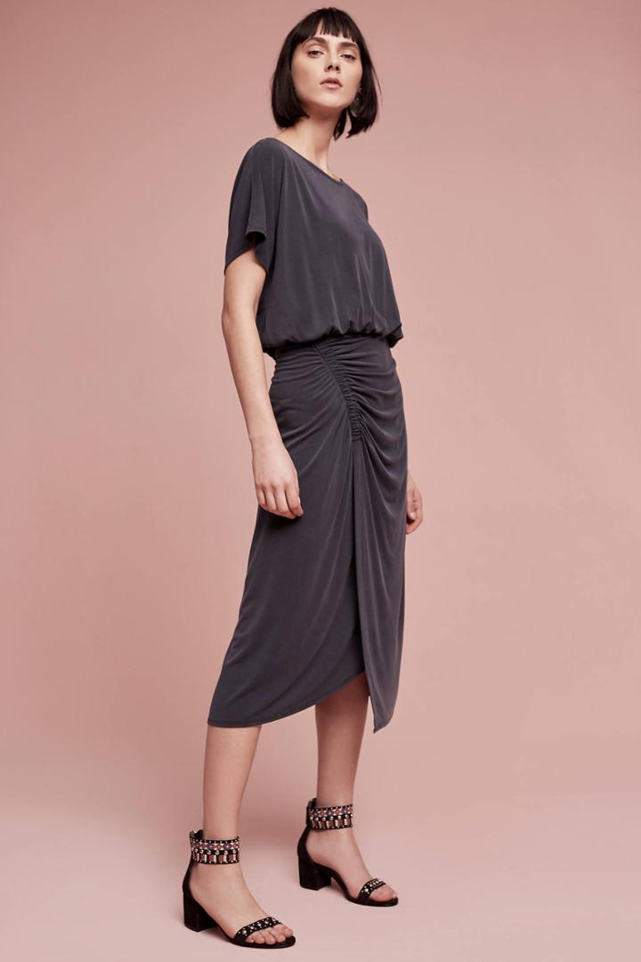 Moulinette Soeurs Etta Ruched Midi Dress