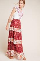 Farm Rio For Anthropologie Portia Tiered Skirt