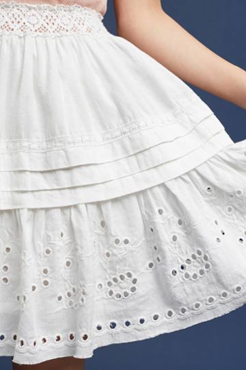 Eze Sur Mer Eyelet Lace Mini Skirt