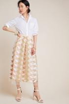 Eva Franco Arabella Embroidered Tulle Midi Skirt
