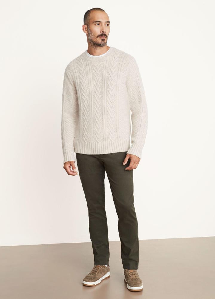 Vince Basket Stitch Crew Neck Sweater