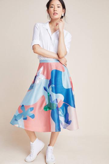 Reiko Abstract Garden Skirt