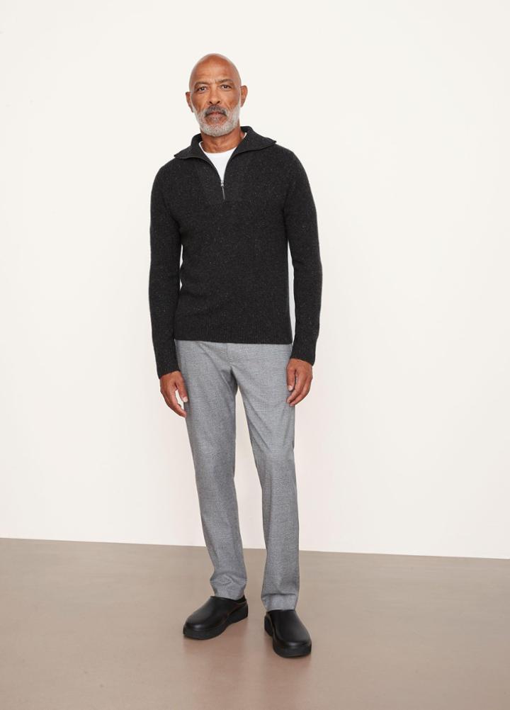 Vince Plush Cashmere Quarter Zip Long Sleeve Sweater